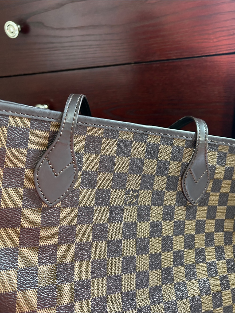Louis Vuitton Brown Damier Ebene Check Canvas Tote - Picture 8 of 15